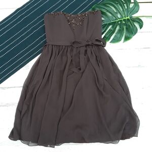 David's Bridal| Strapless Beaded Dress Chiffon 2